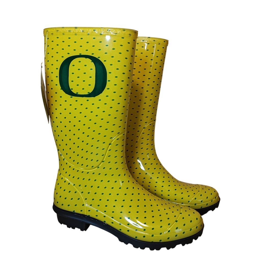 Chinook Collegiate Rain Boots Women 9 Yellow Oregon Ducks Waterproof USA Made